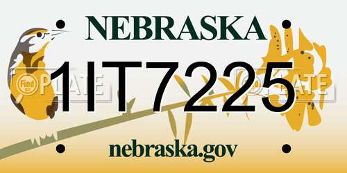 1IT7225 Nebraska License Plate