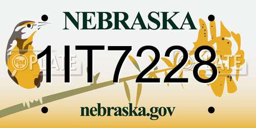 1IT7228 Nebraska License Plate