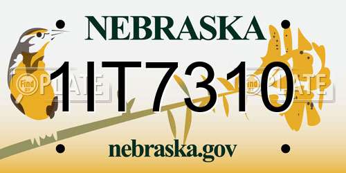 1IT7310 Nebraska License Plate