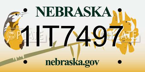 1IT7497 Nebraska License Plate