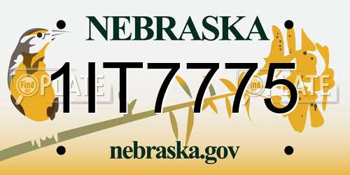 1IT7775 Nebraska License Plate