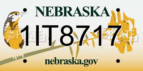 1IT8717 Nebraska License Plate