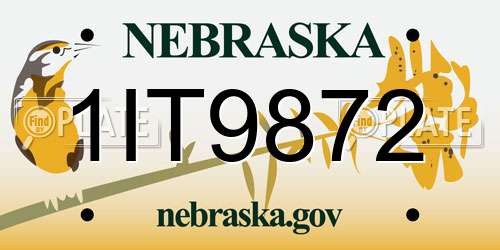 1IT9872 Nebraska License Plate