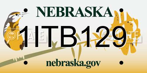 1ITB129 Nebraska License Plate