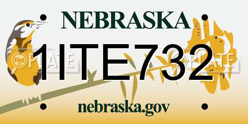 1ITE732 Nebraska License Plate