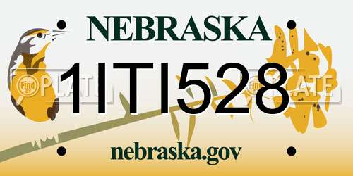 1ITI528 Nebraska License Plate