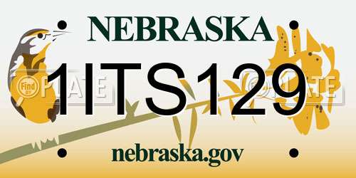 1ITS129 Nebraska License Plate