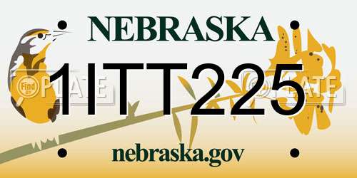 1ITT225 Nebraska License Plate