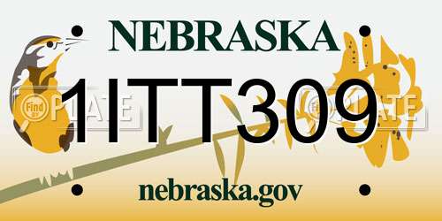 1ITT309 Nebraska License Plate