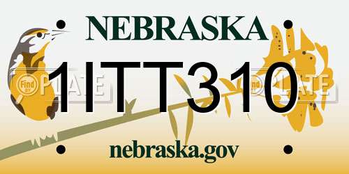 1ITT310 Nebraska License Plate