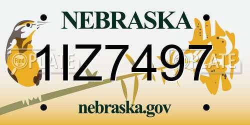 1IZ7497 Nebraska License Plate