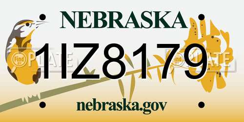 1IZ8179 Nebraska License Plate
