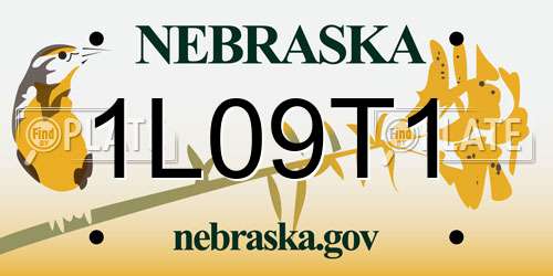 1L09T1 Nebraska License Plate