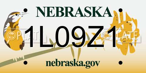 1L09Z1 Nebraska License Plate