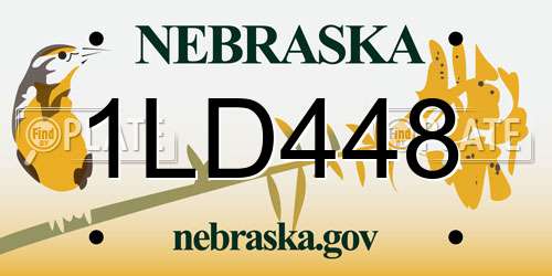 1LD448 Nebraska License Plate