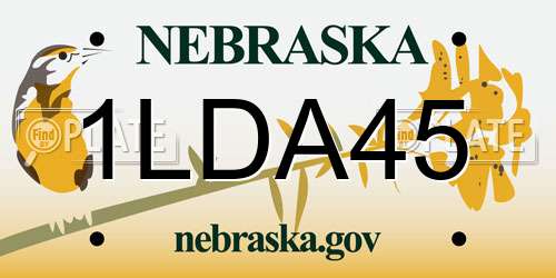 1LDA45 Nebraska License Plate