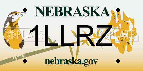1LLRZ Nebraska License Plate