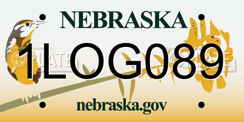 1LOG089 Nebraska License Plate