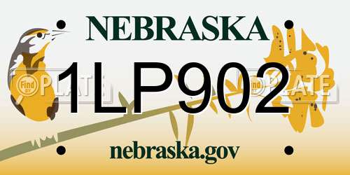 1LP902 Nebraska License Plate