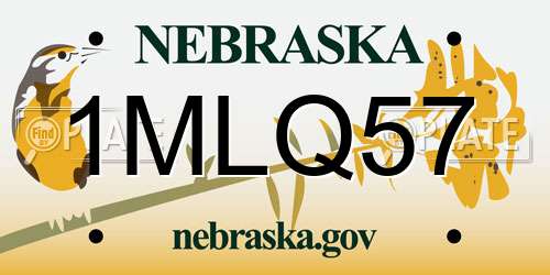 1MLQ57 Nebraska License Plate