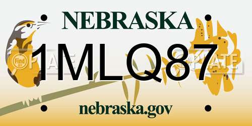 1MLQ87 Nebraska License Plate