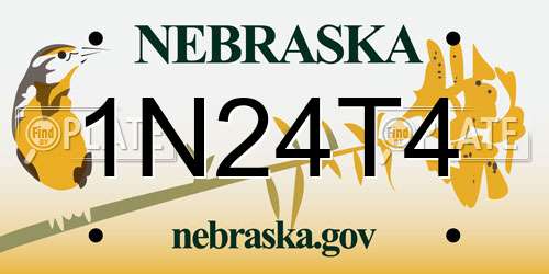 1N24T4 Nebraska License Plate