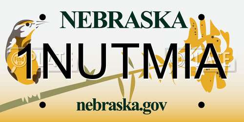 1NUTMIA Nebraska License Plate