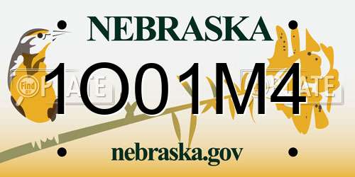 1O01M4 Nebraska License Plate