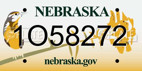 1O58272 Nebraska License Plate