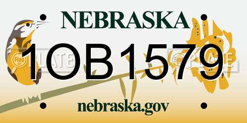 1OB1579 Nebraska License Plate