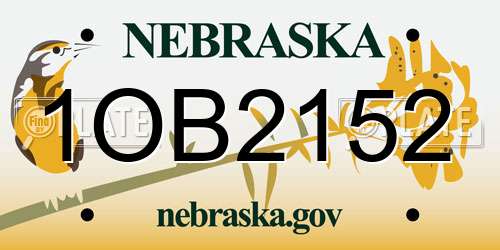 1OB2152 Nebraska License Plate