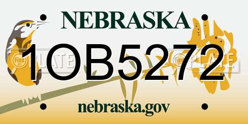 1OB5272 Nebraska License Plate