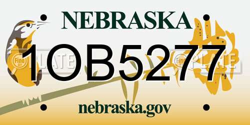1OB5277 Nebraska License Plate