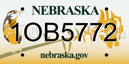 1OB5772 Nebraska License Plate