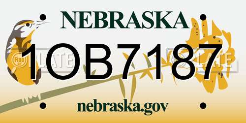 1OB7187 Nebraska License Plate