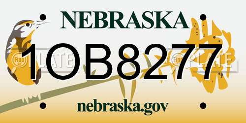 1OB8277 Nebraska License Plate