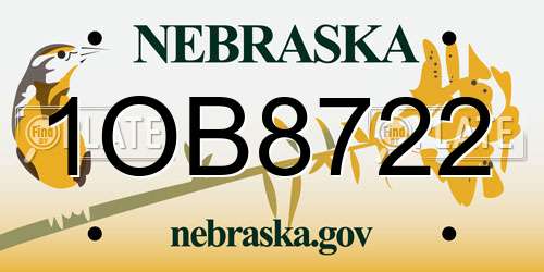 1OB8722 Nebraska License Plate
