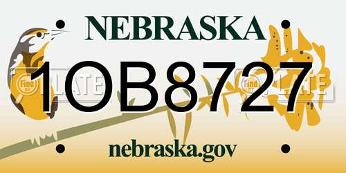1OB8727 Nebraska License Plate