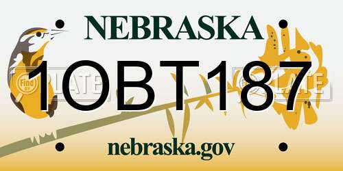 1OBT187 Nebraska License Plate