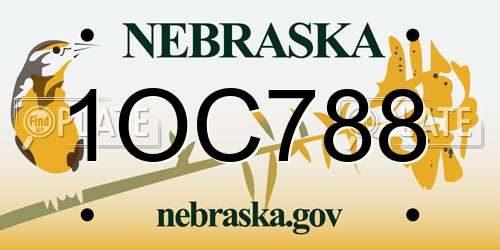 1OC788 Nebraska License Plate
