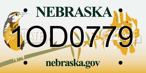 1OD0779 Nebraska License Plate