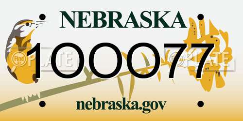 1OOO77 Nebraska License Plate