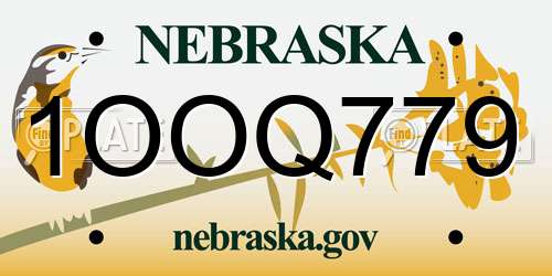 1OOQ779 Nebraska License Plate