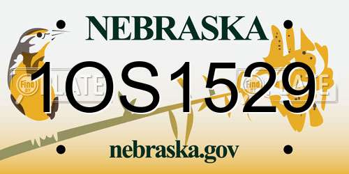 1OS1529 Nebraska License Plate