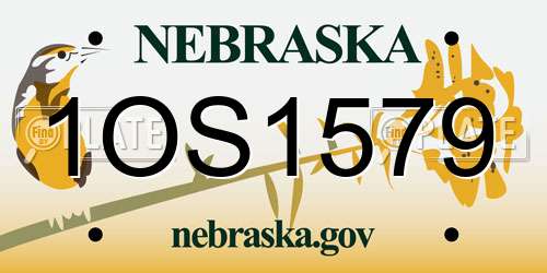 1OS1579 Nebraska License Plate