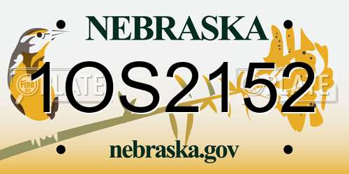 1OS2152 Nebraska License Plate