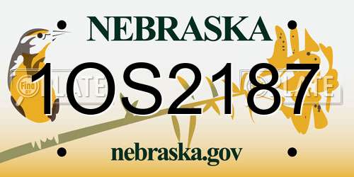 1OS2187 Nebraska License Plate