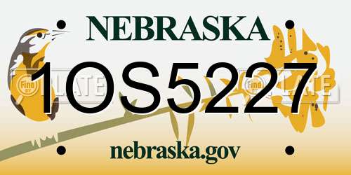 1OS5227 Nebraska License Plate