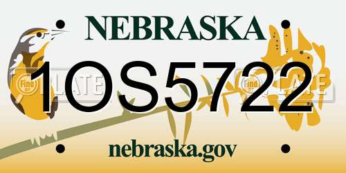 1OS5722 Nebraska License Plate
