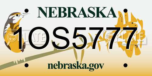 1OS5777 Nebraska License Plate